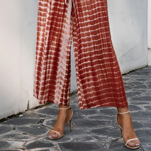 Tie-Dye Tie Waist Wide Leg Pants - Picture 4 of 4